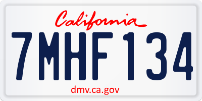 CA license plate 7MHF134