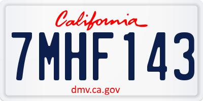 CA license plate 7MHF143