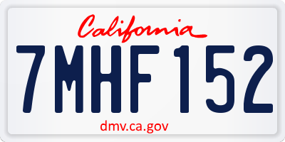 CA license plate 7MHF152