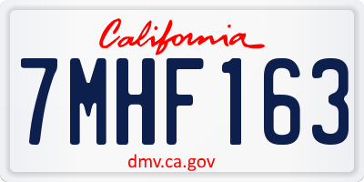 CA license plate 7MHF163