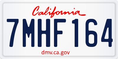 CA license plate 7MHF164