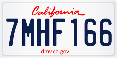 CA license plate 7MHF166