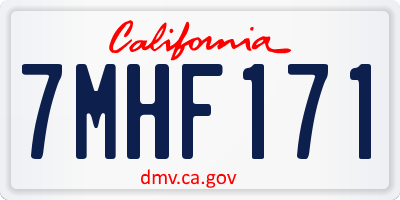 CA license plate 7MHF171