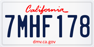 CA license plate 7MHF178