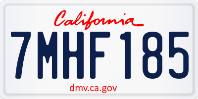 CA license plate 7MHF185