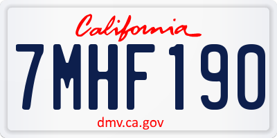 CA license plate 7MHF190