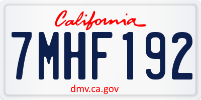 CA license plate 7MHF192