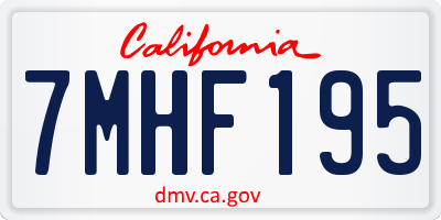 CA license plate 7MHF195