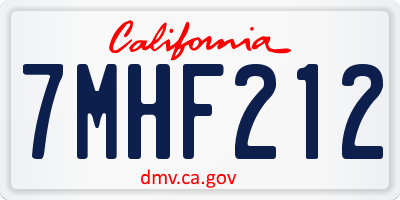 CA license plate 7MHF212