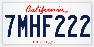 CA license plate 7MHF222