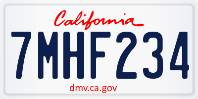 CA license plate 7MHF234