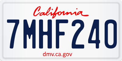 CA license plate 7MHF240