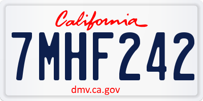 CA license plate 7MHF242