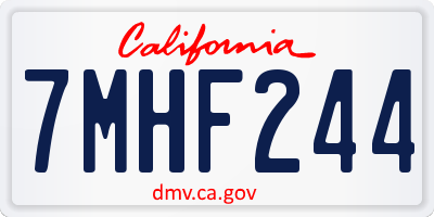 CA license plate 7MHF244