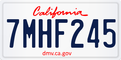 CA license plate 7MHF245