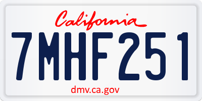 CA license plate 7MHF251