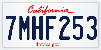 CA license plate 7MHF253