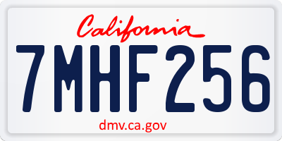 CA license plate 7MHF256