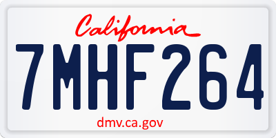 CA license plate 7MHF264