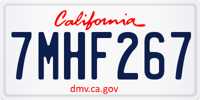 CA license plate 7MHF267