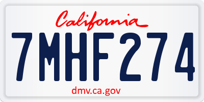 CA license plate 7MHF274