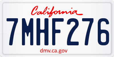 CA license plate 7MHF276