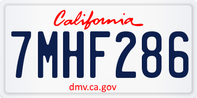 CA license plate 7MHF286