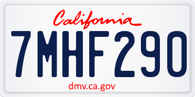 CA license plate 7MHF290