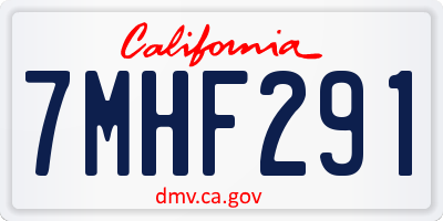 CA license plate 7MHF291