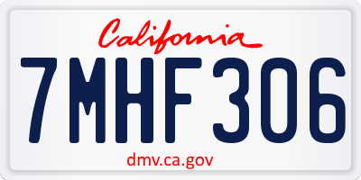 CA license plate 7MHF306