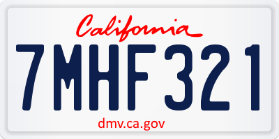 CA license plate 7MHF321