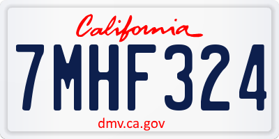 CA license plate 7MHF324