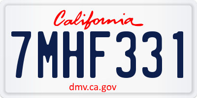 CA license plate 7MHF331
