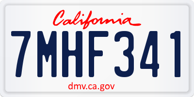 CA license plate 7MHF341