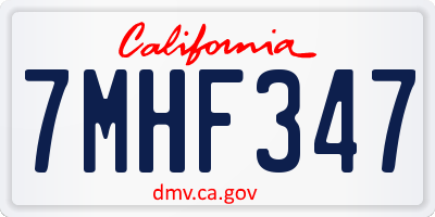 CA license plate 7MHF347