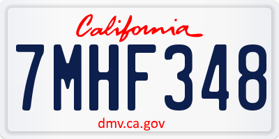 CA license plate 7MHF348