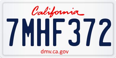 CA license plate 7MHF372