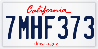 CA license plate 7MHF373