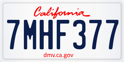 CA license plate 7MHF377