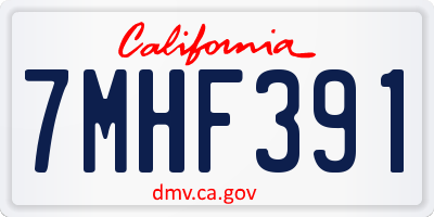 CA license plate 7MHF391