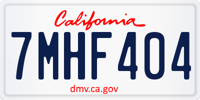 CA license plate 7MHF404