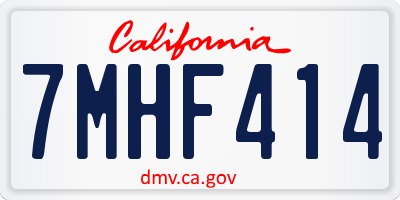CA license plate 7MHF414