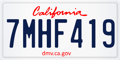 CA license plate 7MHF419
