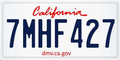 CA license plate 7MHF427