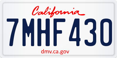 CA license plate 7MHF430