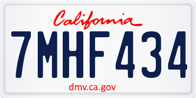CA license plate 7MHF434