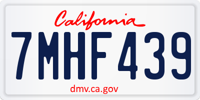 CA license plate 7MHF439