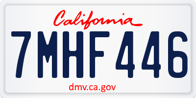 CA license plate 7MHF446