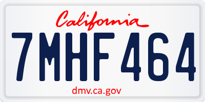 CA license plate 7MHF464