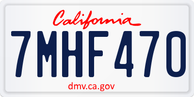 CA license plate 7MHF470